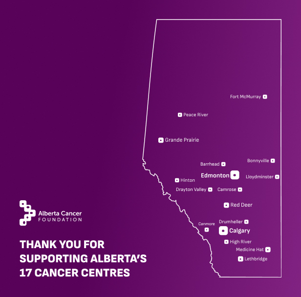 Alberta cancer Foundation 17 Cancer centres Map