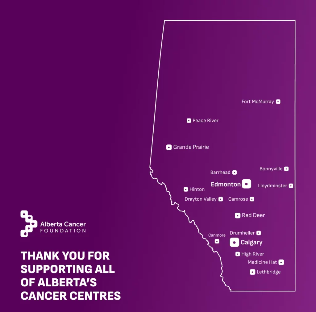 Alberta cancer Foundation 17 Cancer centres Map